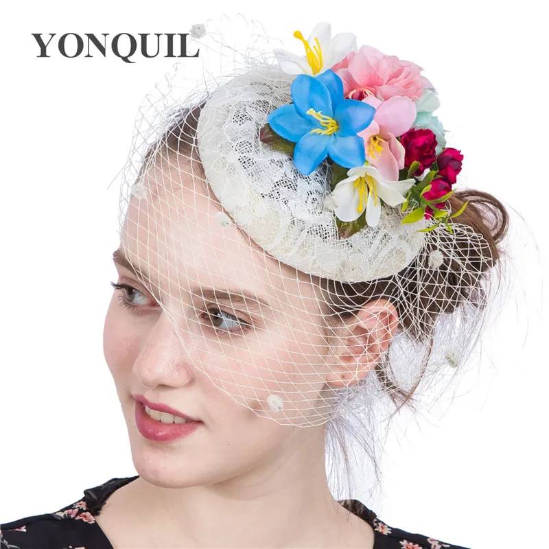 Модные свадебные шляпы и вуалетки цвета слоновой кости для невесты милый стиль
