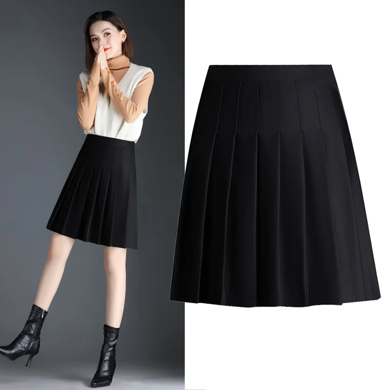 

Women Pleated Skirt Plus Size Short Skirt High Waist Classic Elegant Slim Chic Vestidos Casual Skirt for Girls Women Clothes