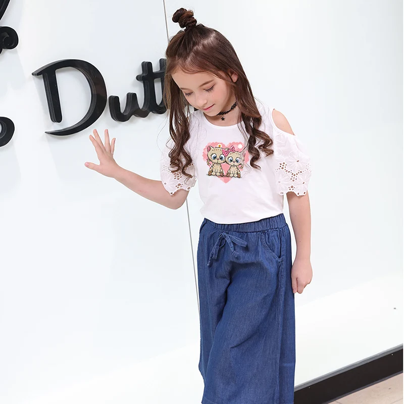 Наклейки для переноса изображений гладильного трансфера DIY с котенком.