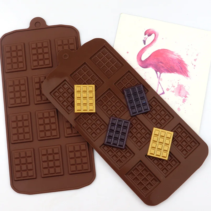 

12 Cavity Break-Apart Chocolate Food Grade Non-Stick Silicone Protein and Energy Bar Candy Molds Waffle Mold Baking Accessories