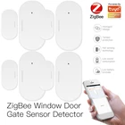 Смарт-детектор Tuya ZigBee для окон и дверей, умное устройство с дистанционным управлением через приложение, 1-8 шт.