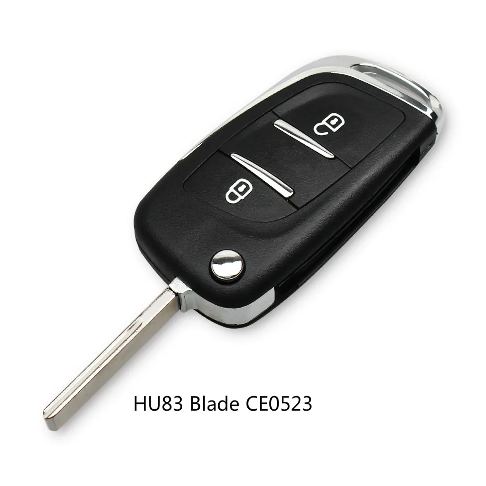 KEYYOU 2/3 кнопки CE0523 модифицированный дистанционный чехол для автомобильного ключа для Citroen C2 C4 C5 C6 C8 Berlingo Xsara Picasso VA2/HU83 Blade - Количество кнопок: 2 Buttons