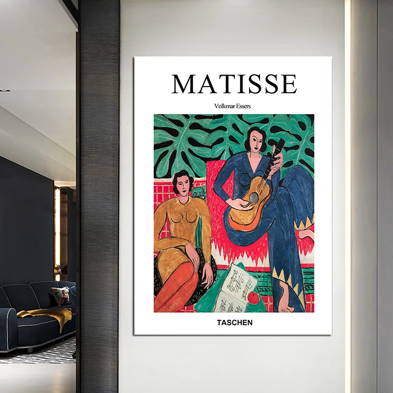 Matisse Для женщин плакаты портреты и принты гитара девушка Картина на холсте