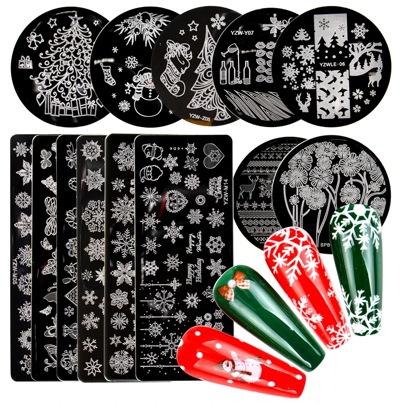 YZWLE 1 шт. наклейки для ногтей лак печать листьев цветов Ловец снов Снежинка