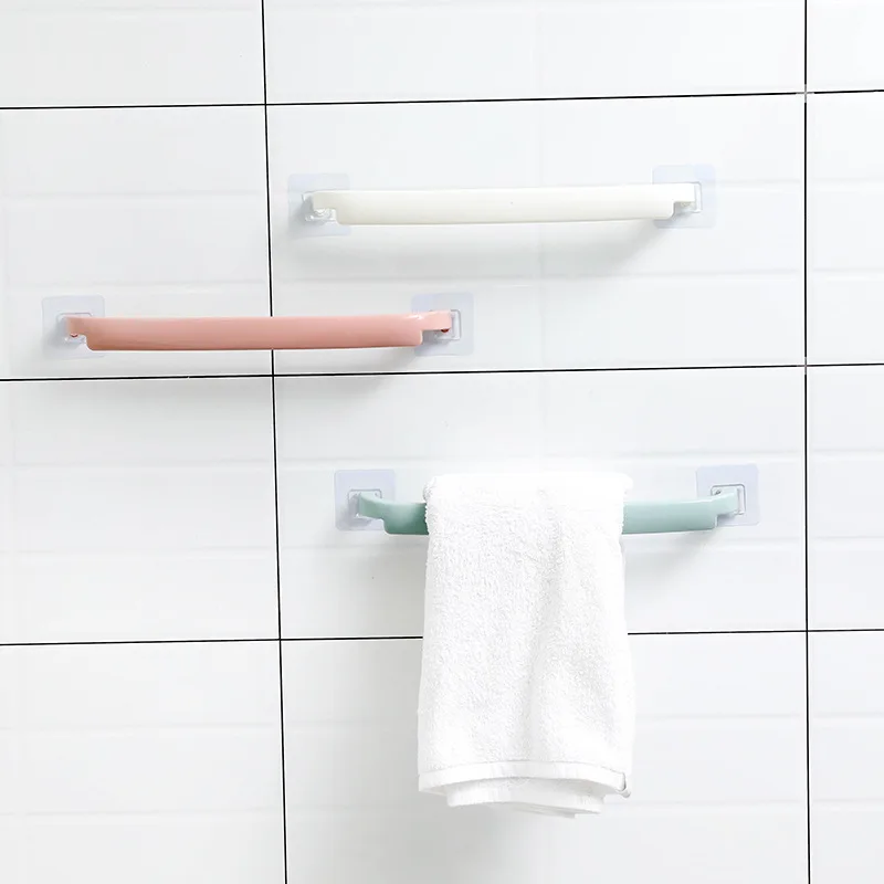 

Self-adhesive Towel Holder Rack Wall Mounted Towel Hanger Bathroom towel rack hook bathroom finisher bathroom accessories