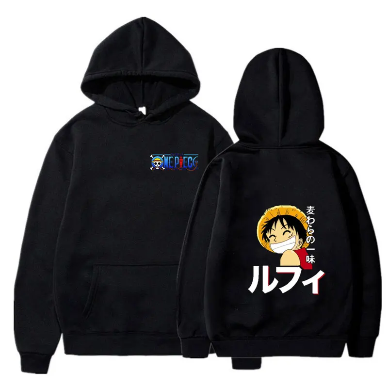 

Sweatshirt Men's Luffy Print Pullover Hoodie One-piece Street Shirt Outer Wear Couple Clothing Fashion Top