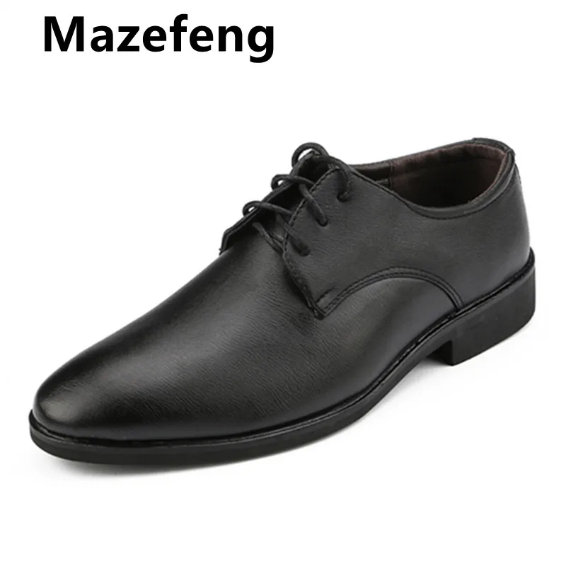 

Мужские классические кожаные туфли, коричневые деловые туфли оксфорды, офисная обувь, большой размер 38-48, весна-осень 2021