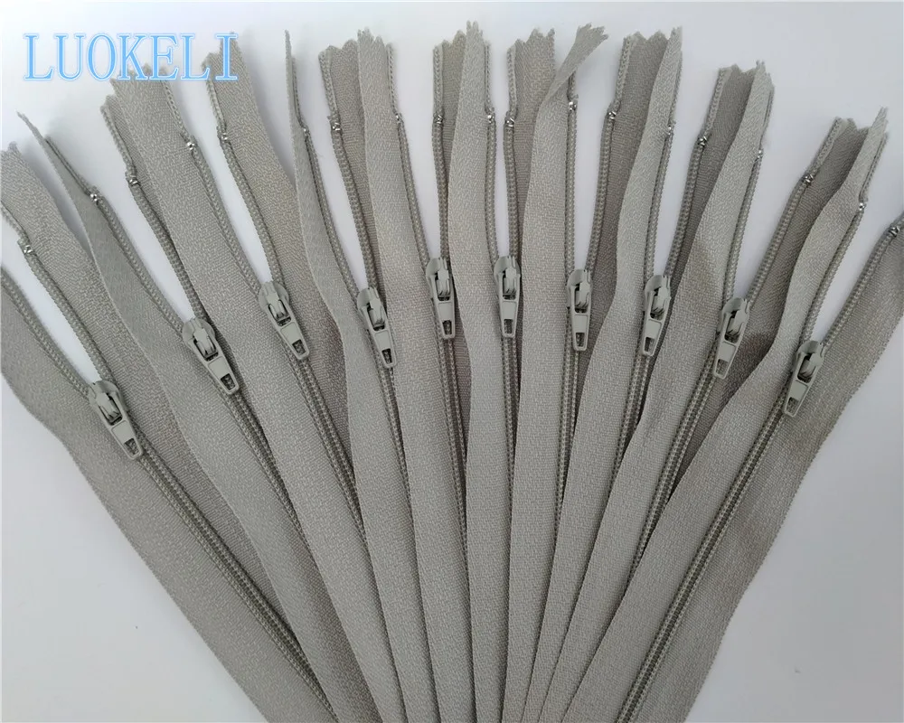 Beige 50 шт. 3#(8 дюймов) 20 см Закрытая нейлоновая катушка на молнии портной процесс шитья многоцветная опционально - Цвет: Beige