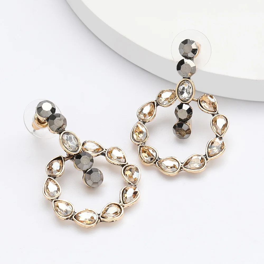 Серьги-подвески с кристаллами в богемном стиле ювелирные изделия модная