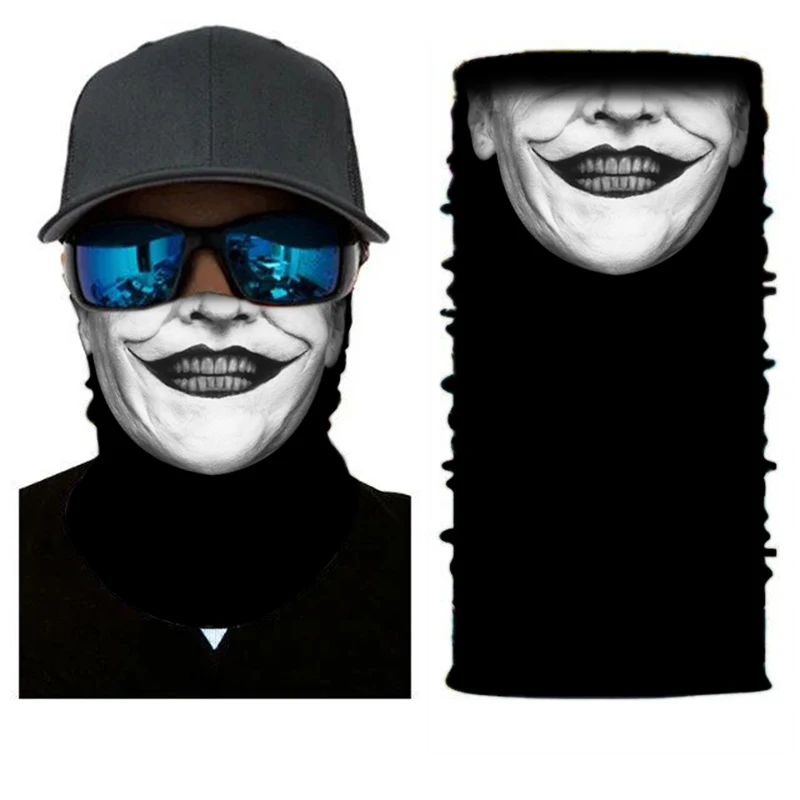 3D Bandana Headband Braga Cuello Outdoors Neck Buffs Joker Anonymous Seamless Skull Motorcycle Face Mask Winter Scarf | Спорт и
