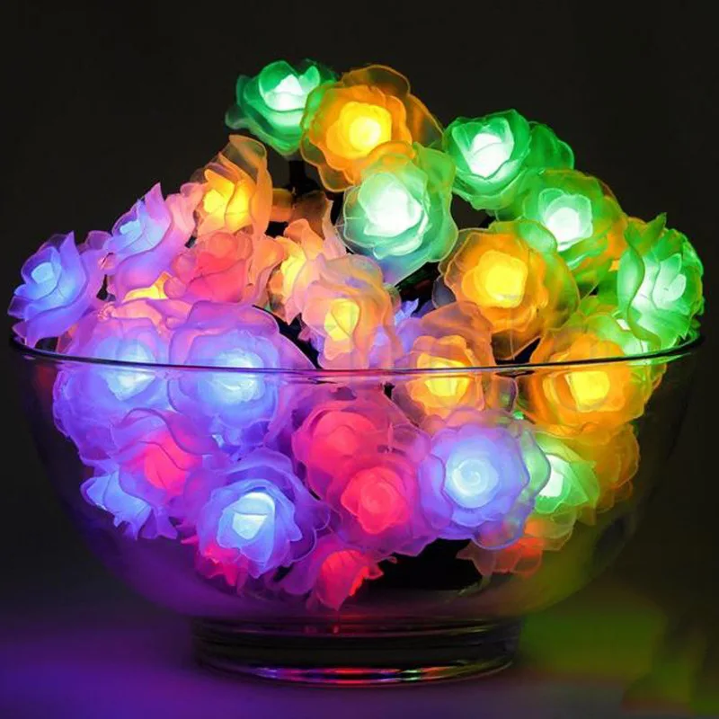 СВЕТОДИОДНАЯ Гирлянда в виде розы праздничное украшение на Рождество День