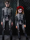 Костюм женский для косплея, страшный облегающий Костюм Скелета человека на Хэллоуин, карнавал вечерние вечеринку