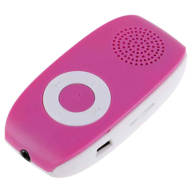 Розовый MP3 музыкальный медиа детский аудио музыкальный плеер клип USB mp3-плеер Поддержка SD TF карта 32 Гб спортивный музыкальный медиа встроенный динамик - Цвет: Розовый