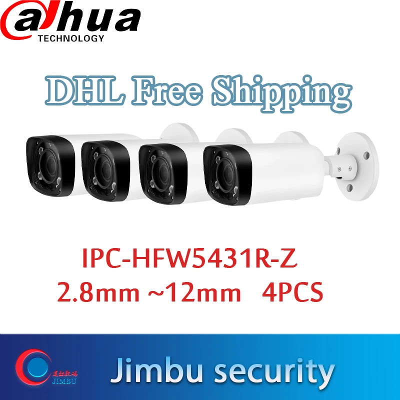 Камера dahua 4mp POE Многоязычная 4 шт. IPC-HFW5431R-Z варифокальный моторизированный объектив 2,8 мм~ 12 мм H.265 IR 80 м цилиндрическая камера onvif