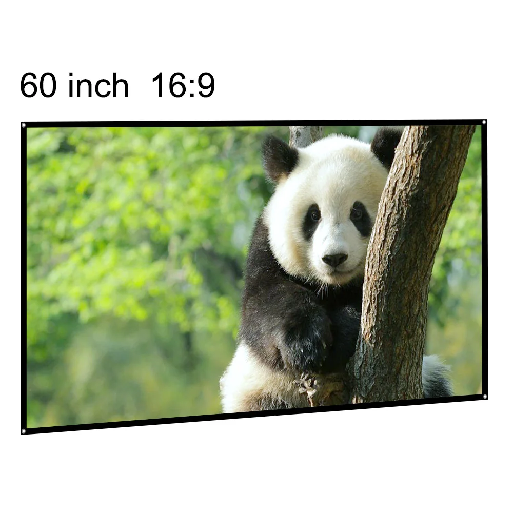 Светоотражающий алюминиевый экран для домашнего кинотеатра настенный HD 60 72 84 100