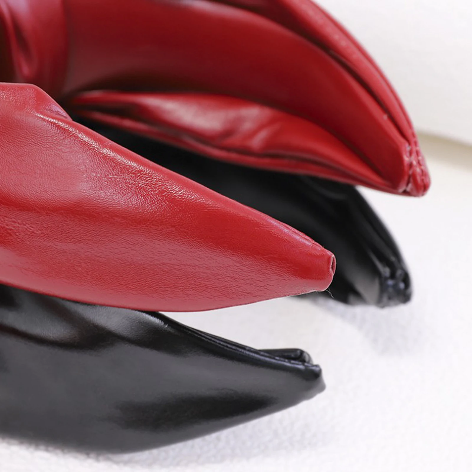 

New Fashion Wide Side PU Headband Women Autumn Hairband Solid Artificial Leather Turban Headwear Hair Accessories Wholesale