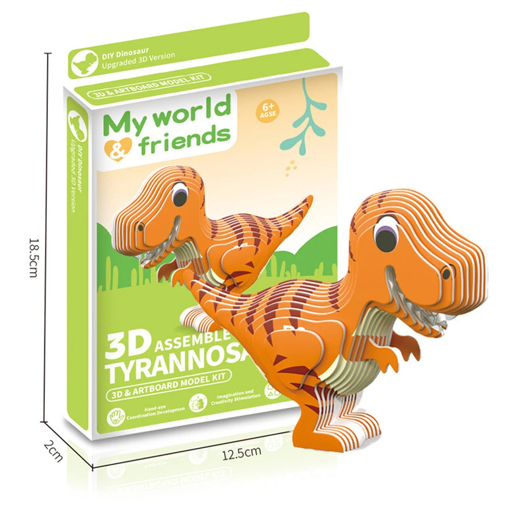 Игрушки для творчества 3D пазл мультяшная бумага модель животных динозавров
