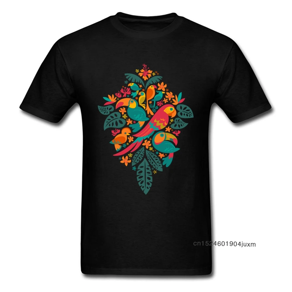 Футболка с тропическими птицами Мужская футболка героями мультфильмов 2018