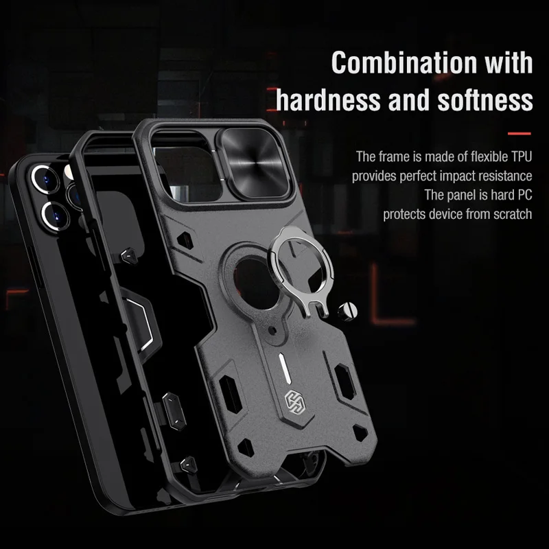 Original NILLKIN CamShield For iPhone 12 Pro Max Mini Case Slide Cover Camera Protection Shockproof Armor Ring Holder Cases