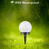 6pcs led round ball light solar powered waterproof outdoor garden path lawn lamp no wiring solar lamps led bulbs