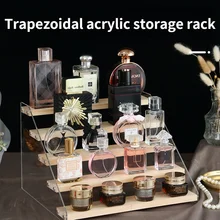 5-Tier Acrylic Wooden Display Rack Perfume Glasses Cosmetic Dolls Action Figure Model Toys Ladder Riser Stand Kitchen Organizer