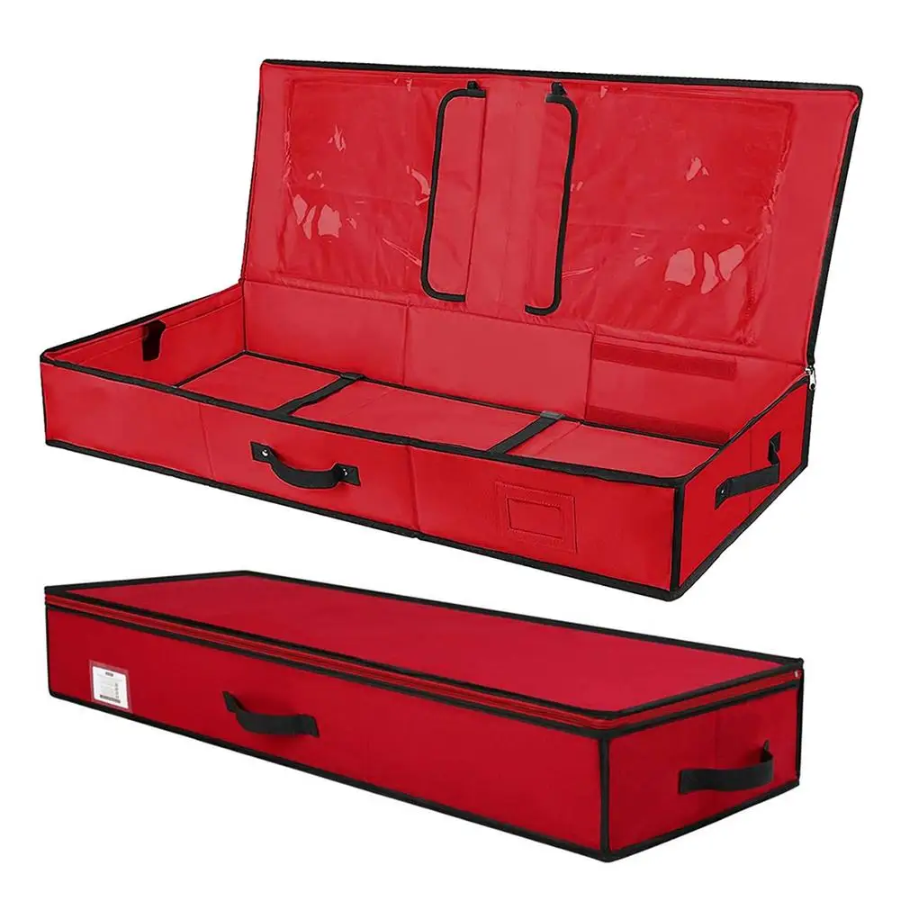 

Gift Wrap Organizer Christmas Storage Organizer With Partition Walls And Pockets 40-Inch Durable Oxford Cloth Gift Packaging St