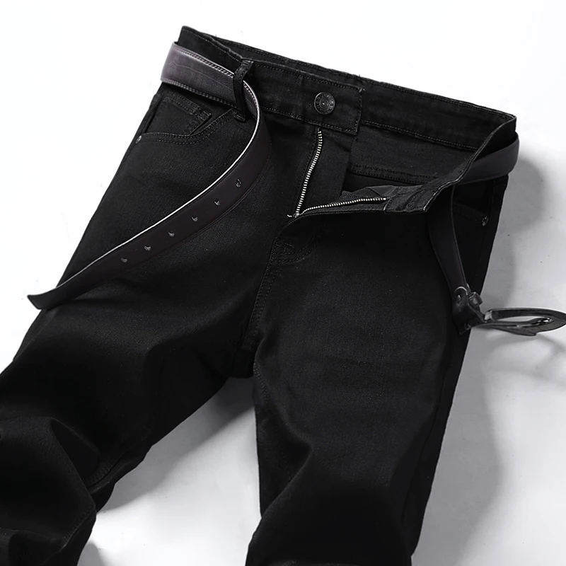 

Classic Advanced Stretch Black Jeans 2020 New Style Business Fashion Denim Slim Fit Jean Trousers Male Brand Pants