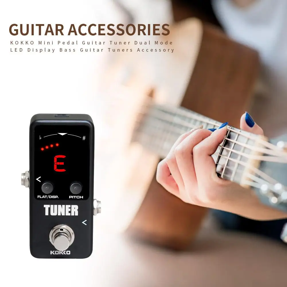 

KOKKO Portable Mini Pedal Dual Modes Bass Guitar Tuner High Precision LED Monitor Display Tuners Guitar Parts Music Accessories