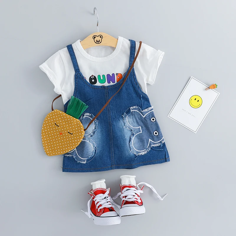 Комплект летней одежды для младенцев HYLKIDHUOSE одежда маленьких девочек костюмы