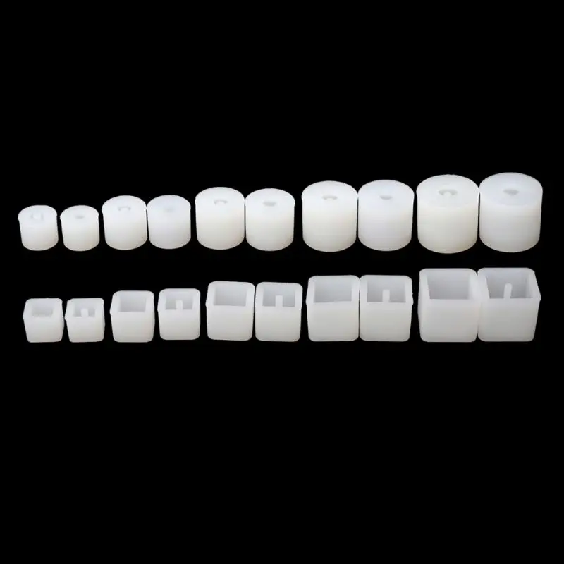 

20Pcs Silicone DIY Round Square Beads DIY Mold Jewelry Making Resin Casting Mold