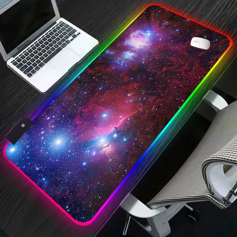 

LED lights Keyboard Desk Mat RGB Starry sky milky way Mouse Mat Gaming Mousepad XL high Speed mouse pads anime mousepads mouse