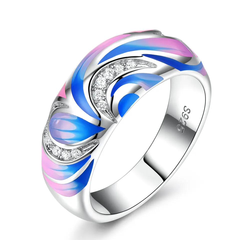 Женское кольцо с цветком UMCHO вечерние кольца из стерлингового серебра 925 пробы