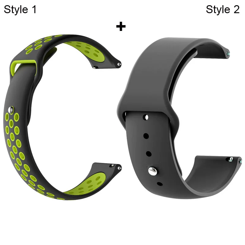 Black Green-Black Ремешок для Xiaomi Amazfit Pace Stratos GTR 47 мм для huawei GT 2 46 мм Honor Magic Dream ремешок для samsung gear S3 Galaxy 46 мм - Цвет: Black Green-Black
