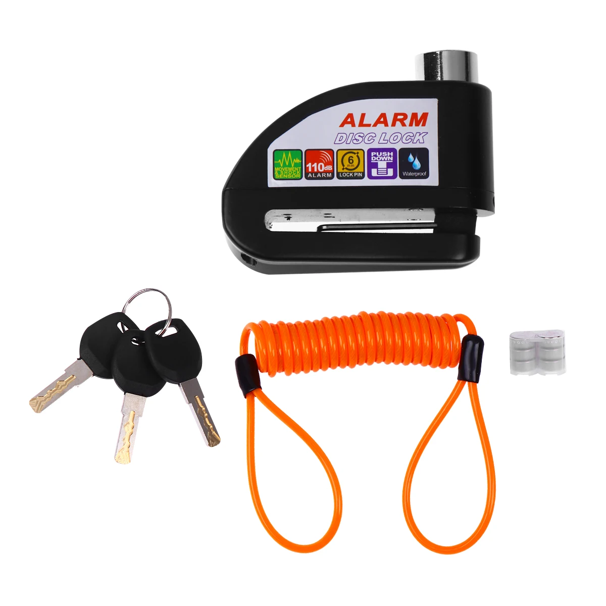 1 комплект из 110 дБ мотоциклетный замок с сигнализацией нержавеющей стали для