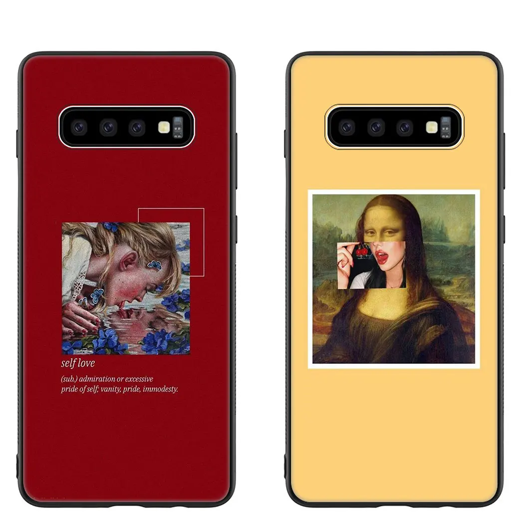 Art Aesthetic Van Gogh Mona Lisa David Soft Silicone Case for Samsung Galaxy S20 S10 S9 S8 Lite Plus Ultra S10E S6 S7 Edge | Мобильные
