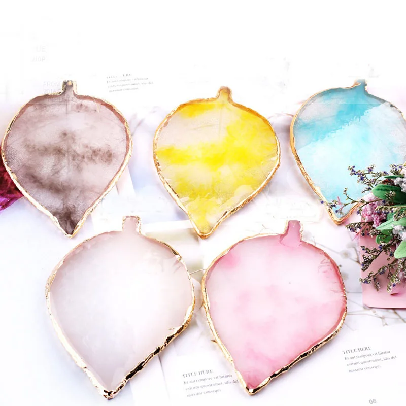 

1PCS Leaf Nail Palette Resin Color Display Acrylic Gel Polish Holder Drawing Color Dish Practice Shelf Nail Art Display Holder#8