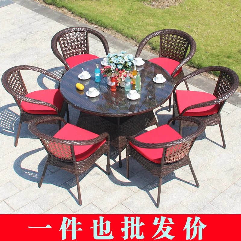 

Производитель ротанговых стульев, уличная мебель для отдыха в отеле, пять предметов, комбинированные плетеные столы и стулья из ротанга для...