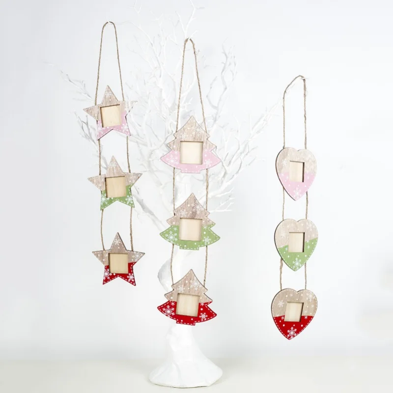 Деревянная рамка для фотографий с подвесной веревкой декоративная