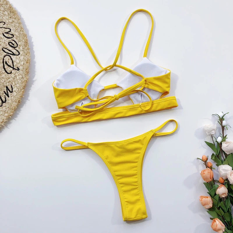 Сексуальное экстремальное бикини набор для женщин пляжная одежда плавания