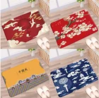 Коврик дверной в китайском стиле, винтажный этнический красный ковер, нескользящий фланелевый тканевый напольный декор для ванной, кухни, прихожей