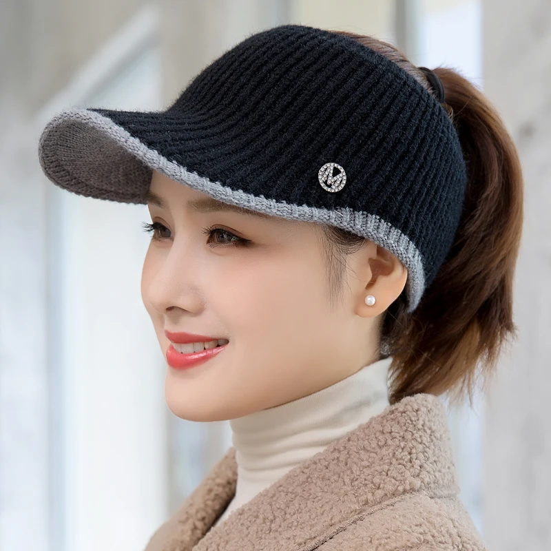 

CNTANG 2022 Hats For Women Autumn Winter Sports Empty Top Caps Female Knitted Warm Baseball Cap Fashion Running Golf Sun Hat
