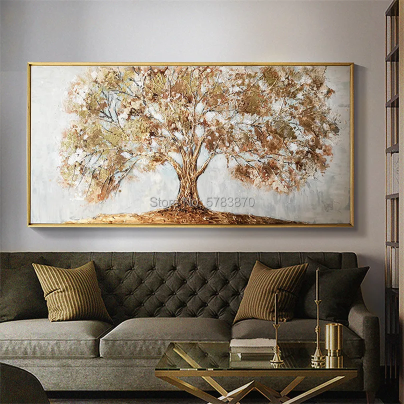 Картина маслом Счастливое дерево ручная роспись большая картина для домашнего