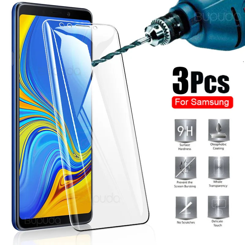 Защитное стекло закаленное HD для Samsung Galaxy A6/A8 Plus/A9/A7 2018/J4/J6 Plus/A5 2018 3 шт. | Мобильные