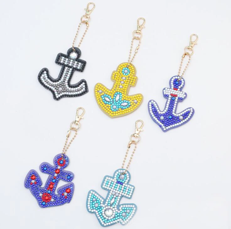 PVC Keychain 5D DIY Алмазная картина брелок Мода Мультфильм бабочка брелок Мозаика из алмазов руками сумка Подвеска - Цвет: PVC Keychain