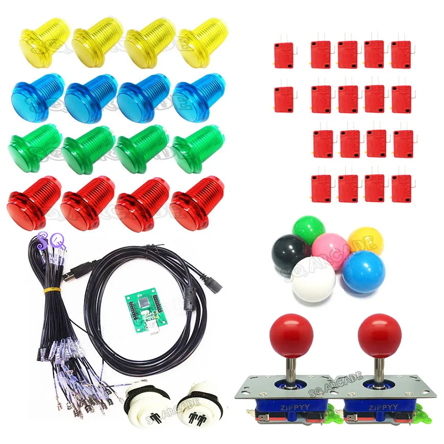 Набор ручек для аркадного джойстика сделай сам 2 игрока мини джойстик pac кнопки