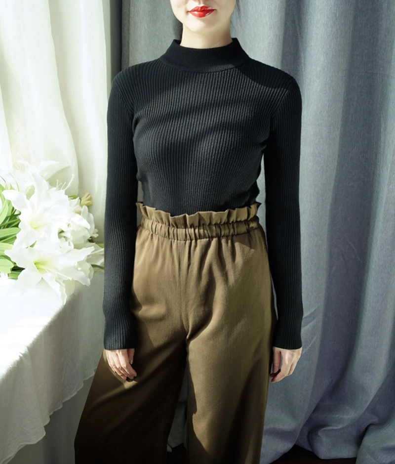 2019 Autumn Winter Turtleneck Sweater Women Pullover Knitted Sweaters Tops Jumper Pull Femme Kardigan Coltrui | Женская одежда