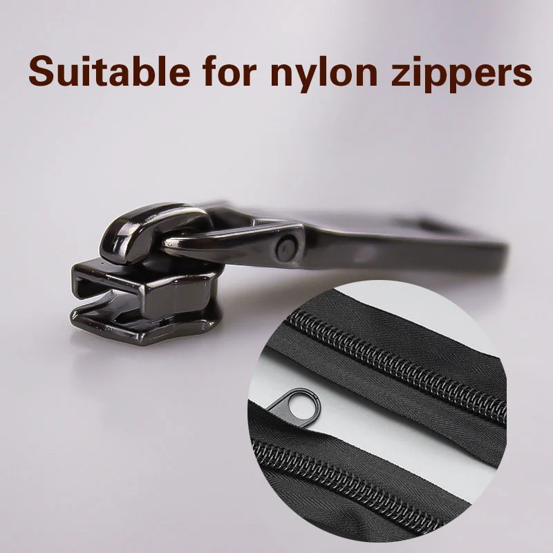 blacknylon Meetee 10 шт. 5# высококачественные металлические ползунки для молнии для нейлоновой головы на молнии DIY сумка пуховик для одежды материал Ремонтный комплект G6-3 - Цвет: blacknylon