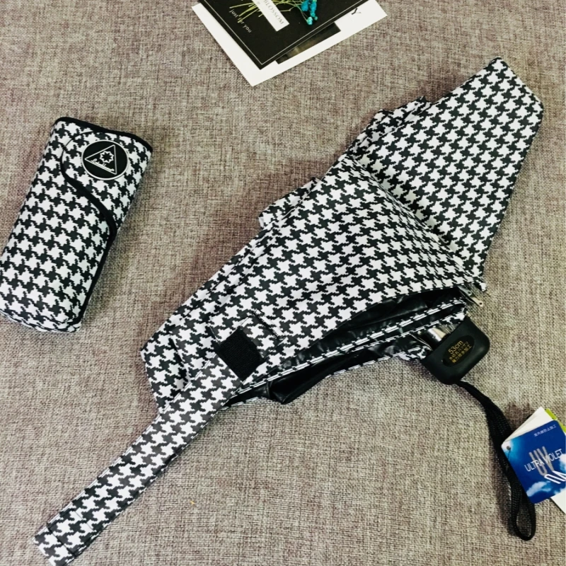 Зонт от дождя женский Ветрозащитный прочный 5 складных солнцезащитных зонтиков