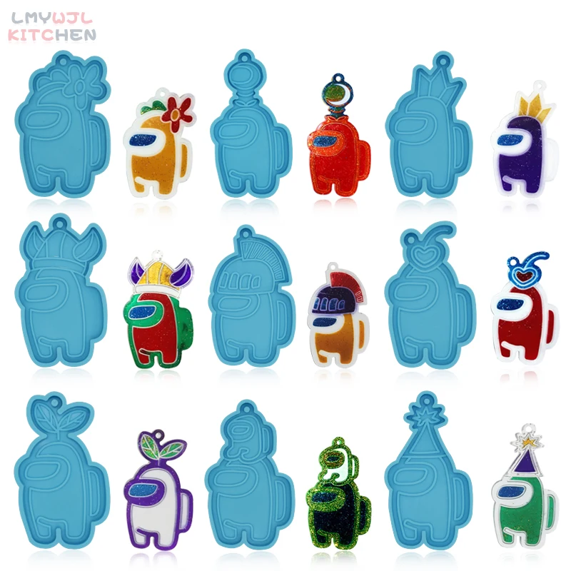 DIY мультипликационный персонаж эпоксидный полимерный брелок пресс форм