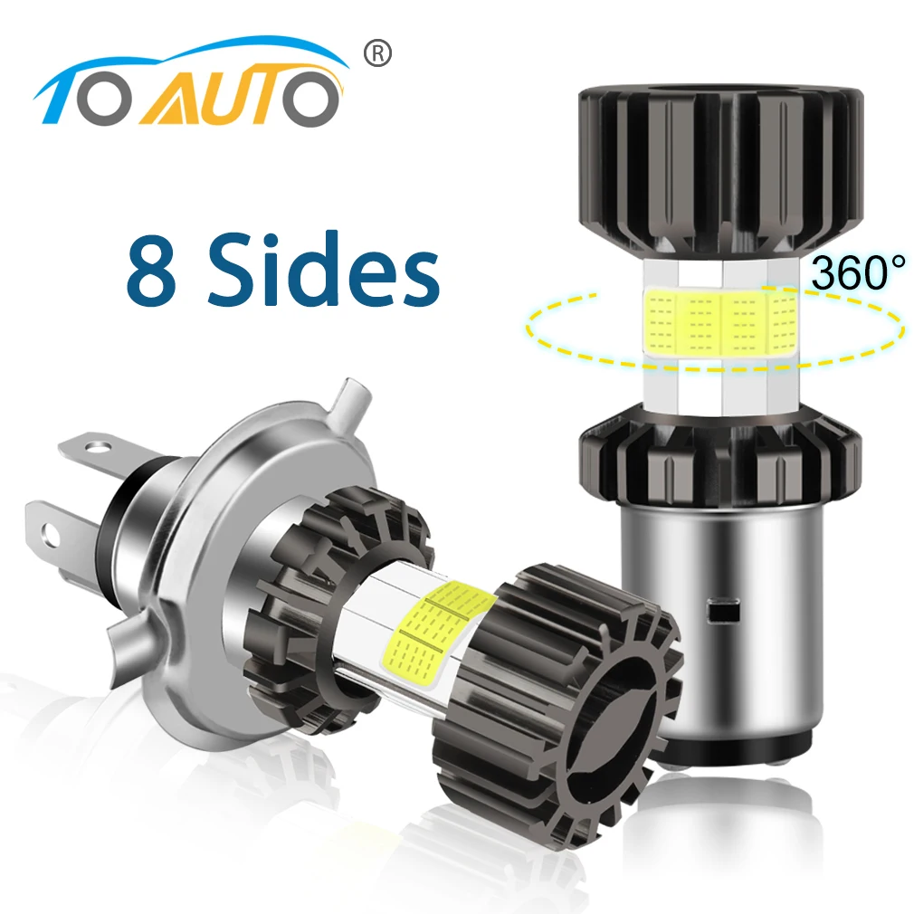 

360 Degree COB H6 BA20D LED H4 Led Motorcycle Headlight Bulb 1200LM Hi Lo Lamp Motorbike Lights 12000LM 12V 6000K White Moto